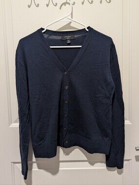 Banana Republic Women's Navy V-Neck Button Cardigan